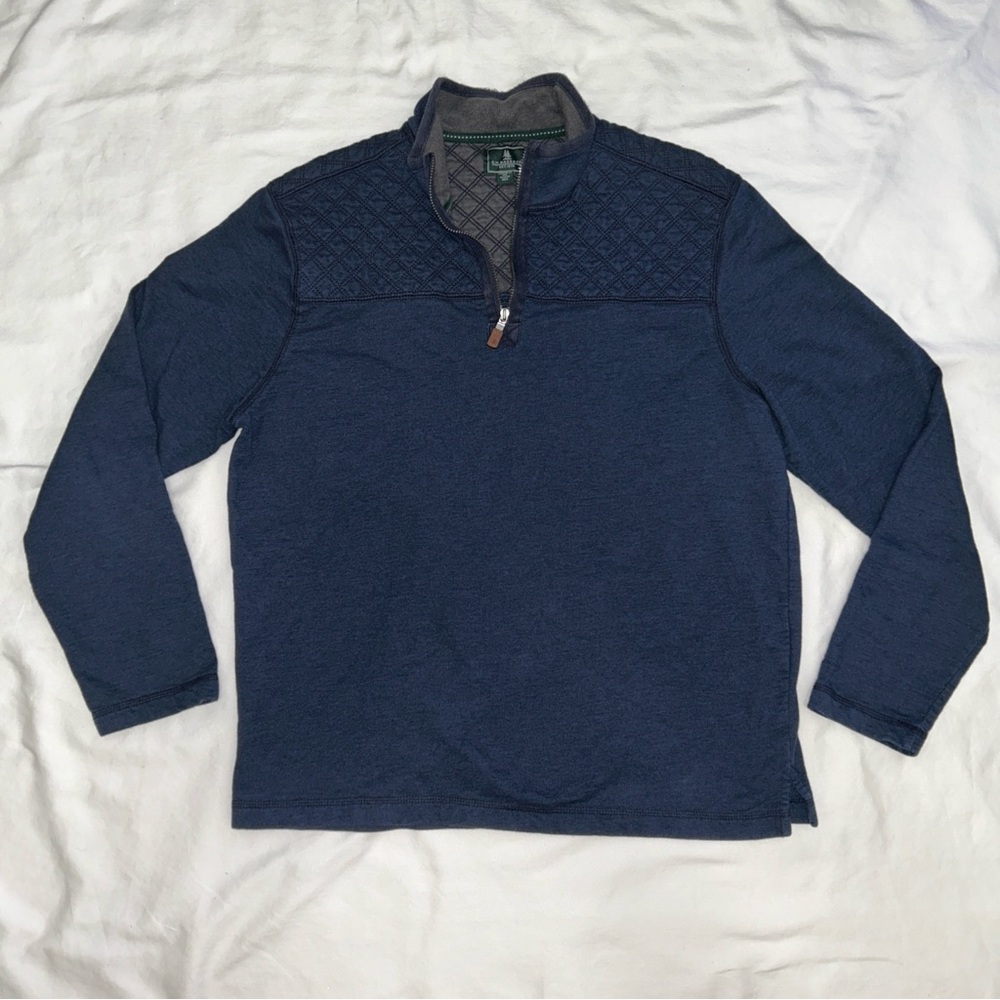 G.H. Bass & Co. Navy Blue Quarter-Zip Pullover for Men – Size L
